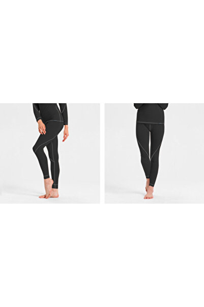 NO BRAND Lenjerie termică cu lână Merino, colanți termici C+ 3XL Negru