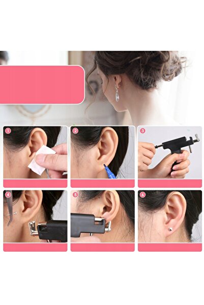 NO BRAND Pistol de piercing pentru urechi, cercei, cu kit de 230 de piese