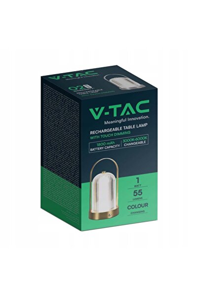 NO BRAND V-Tac 1W LED 22cm Lampă de birou/noptieră aurie, cu încărcare USB și...