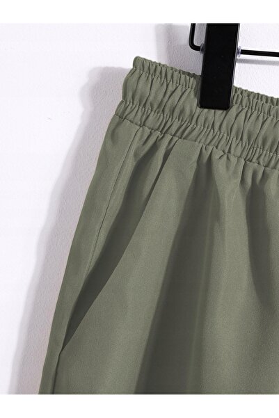 NO BRAND Set pantaloni scurți verzi, cămașă albă, model în dungi, aerisit, Sh...