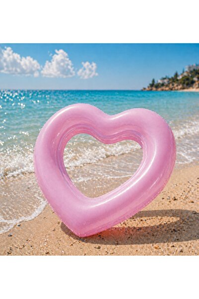 NO BRAND Colac gonflabil de înot în formă de inimă pentru piscină și plajă, r...