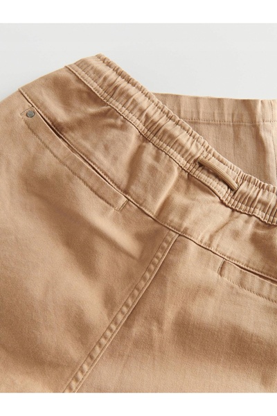 NO BRAND Pantaloni jogger clasici din bumbac bej, mărimea L.
