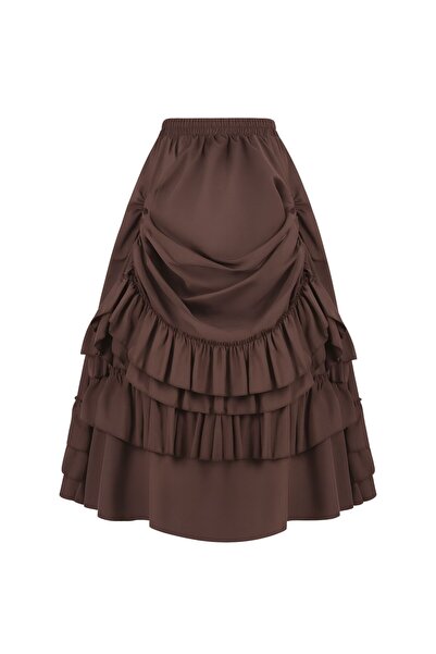 NO BRAND Fustă Cosplay Medievală Vintage Midi Victoriană S m 164 176 cm