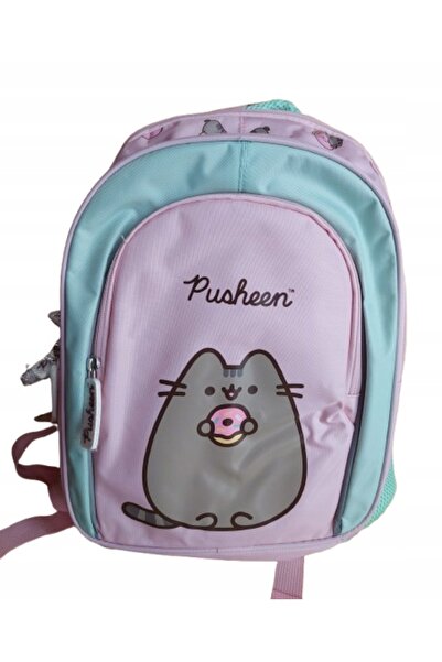 NO BRAND Rucsac școlar Pusheen pentru fete, roz, cu multiple compartimente, S...
