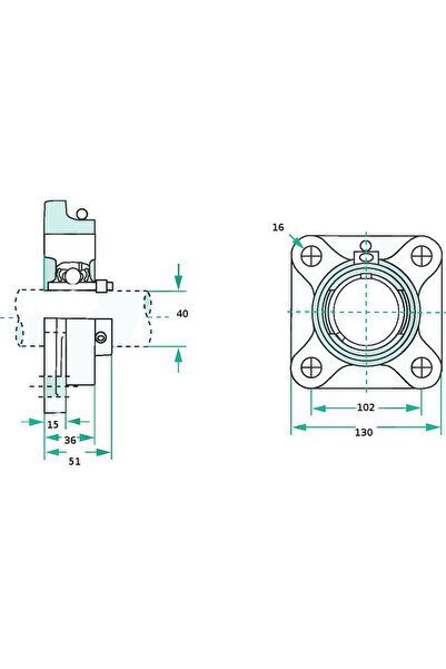 NO BRAND Ucfc 208 40mm 4 găuri unitate completă de rulment
