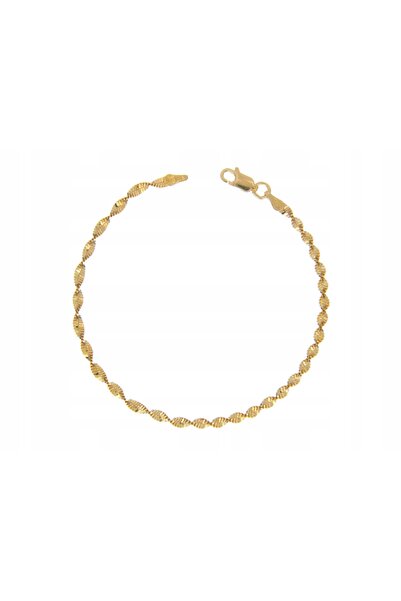 NO BRAND Brățară argintie cu design torsadat dublu, 19cm, placată cu aur