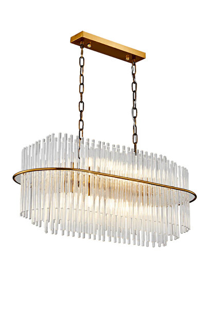 LUXXO Candelabru Astoria Long 80 cm, 16x G4, abajur sticla, 80 × 30 × 40 cm