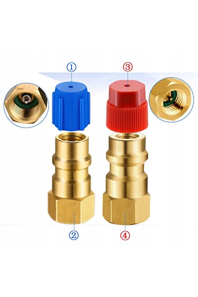 NO BRAND Conectori rapizi pentru aer condiționat R1234Yf + Adaptor SAE de 1/4...