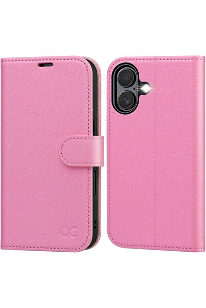 NO BRAND Husă din piele Ocase pentru iPhone 16 cu suport rabatabil, portofel,...