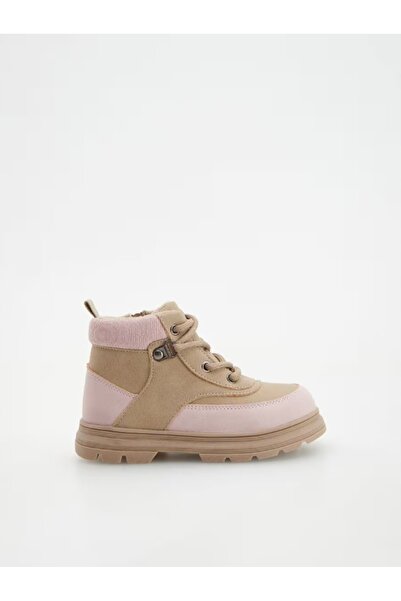 NO BRAND Botine izolate termic, bej roz, cu fermoar, clasice, model 20-21