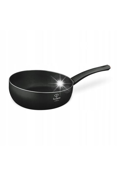 NO BRAND Tigaie cu capac 26 cm, Fashion FTV-0027 Negru Mat-Aur Roz