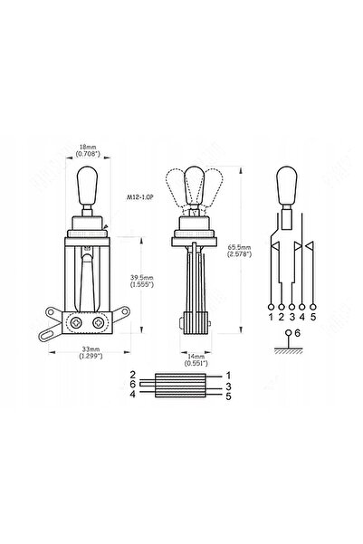 NO BRAND Comutator cu 3 poziții VPARTS TG-45 Long (CR/AMB)