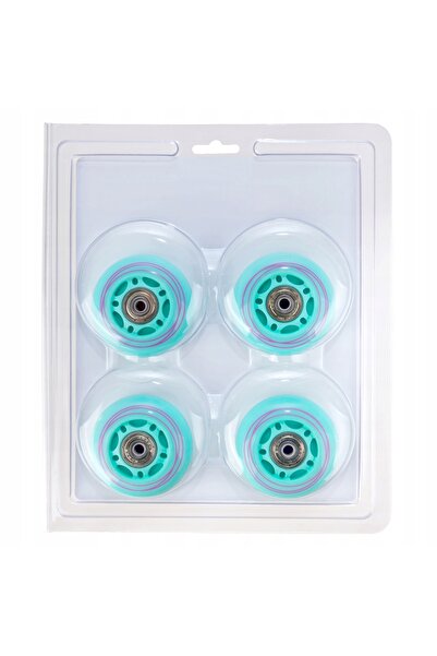 NO BRAND 8 roți luminoase cu LED-uri pentru patine cu rotile Raven Loret Whit...