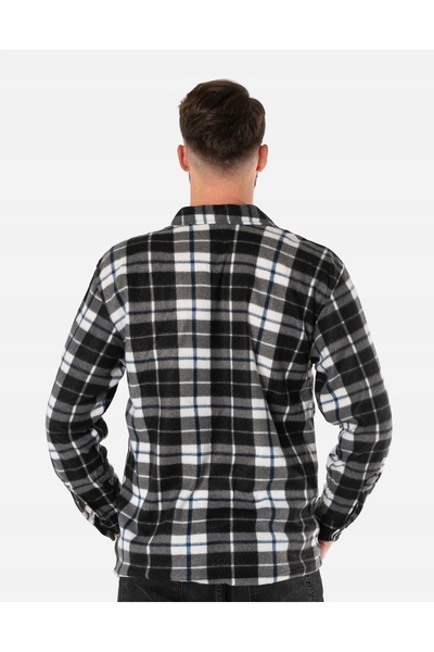 NO BRAND Cămașă groasă și călduroasă din fleece pentru bărbați, căptușită cu ...