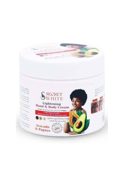 Secret White Lightening Hand & Body Cream, Avocado & Papaya, 360 ml