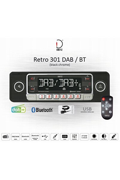 NO BRAND Dietz Retro 301Dab Radio auto Retro Aux Mp3 USB Bluetooth Dab