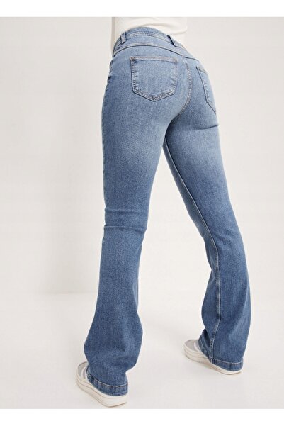 NO BRAND Pantaloni Blugi Lungi Evazați Albastru Nuanțat Jdy 25/32