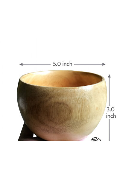 Kanyaka Handcrafted white Teak Wood oval Snack Bowl- set of 2