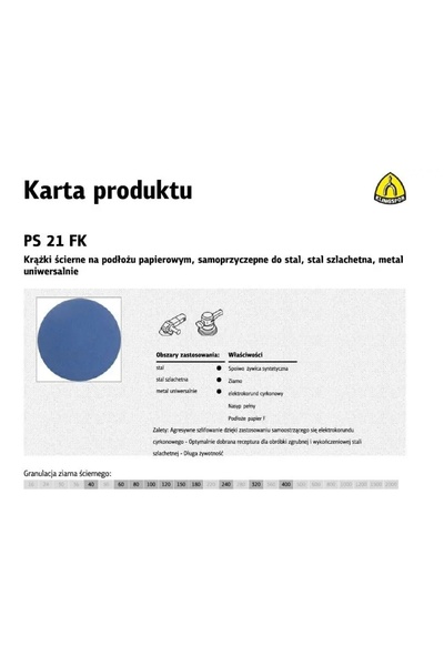 KLİNGSPOR Discuri abrazive 50 bucăți granulație 40 PS21FK 125MM 246857