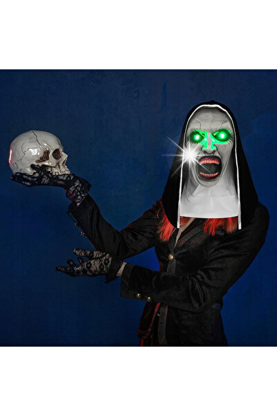 NO BRAND Masca LED, Masca de latex zombie, Masca de groaza inalta pentru Hall...