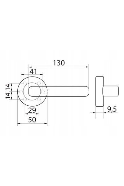 NO BRAND Mâner de ușă Schaffner Fluo Line Rozetă Rotundă Crom/Alb Flulin
