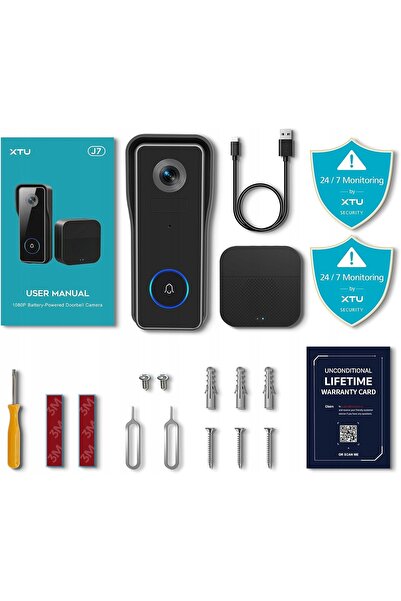 NO BRAND Sonerie video wireless Xtu J7 Cameră de sonerie Wifi 2K HD