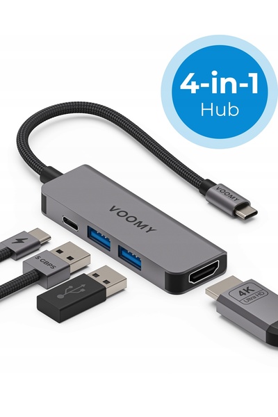 NO BRAND VOOMY Connect H4 - Hub 4 în 1 - 4K HDMI - USB-C 100W