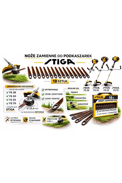 NO BRAND Lamă de tăiere pentru trimmer Stiga GGP Alpina 2210410370, 18 bucăți