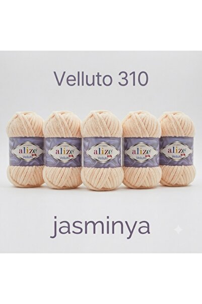 Alize 5 Adet Kadife İp Velluto no 310 süveter, şapka, atkı, battaniye, yastık...