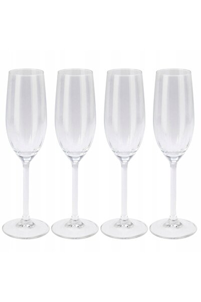 EH Excellent Houseware Pahare de șampanie Prosecco, 4 bucăți, 210 ml, cu dung...