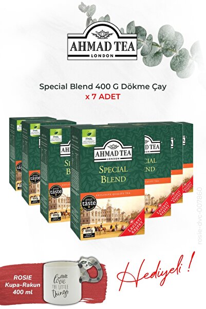 Ahmad Tea 7 Pieces of Pour-Over Tea Special Blend 400 g and Raccoon Mug Gift