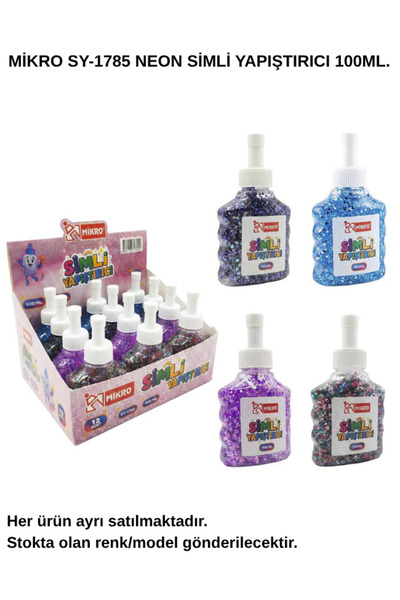 Mikro SY-1785 Neon Simli Yapıştırıcı 100 ml – Renkli Simli Sıvı Yapıştırıcı