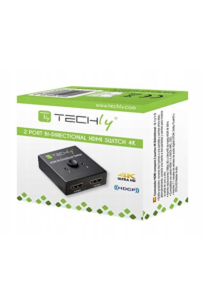 Techly Comutator HDMI 2x1 sau 1x2, 4K*60Hz, cu 2 porturi, bidirecțional