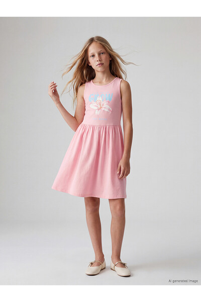LC Waikiki Trendlucky Girl's Dress with Pattern and Difference