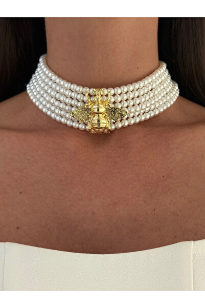 Luparadis Special Series Bee Design Pearl Choker Necklace