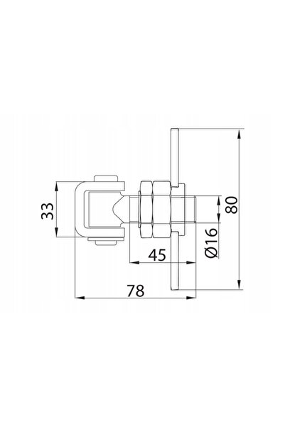 NO BRAND Balama reglabilă M16 cu placă de 80x80 mm din oțel inoxidabil Inox