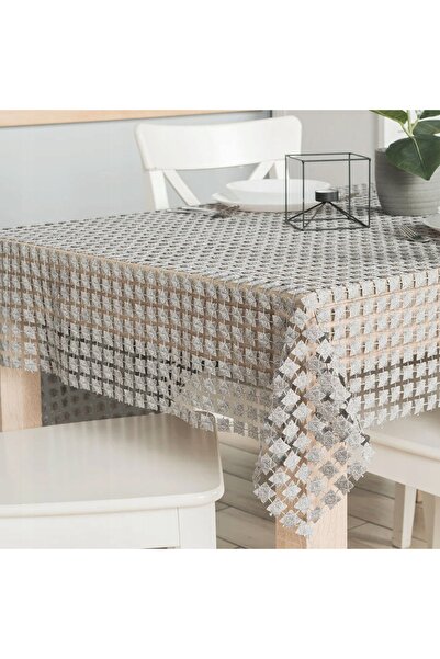 NO BRAND Față de masă elegantă cu șnururi Jasmina 140x180 gri