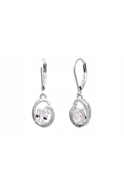 NO BRAND Cercei frumoși din argint, cu zirconii imitație de diamante