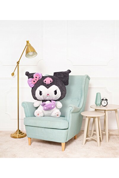 NO BRAND Ursuleț de pluș Hello Kitty Kuromi, 80cm, de dimensiuni mari, cu gea...
