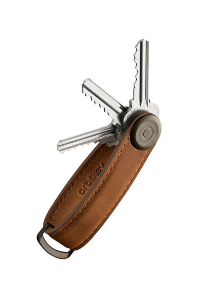 Orbitkey Οργανωτής Μπρελόκ από Δέρμα Crazy Horse Καφέ