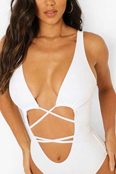 NO BRAND Costum de baie alb Boohoo 38