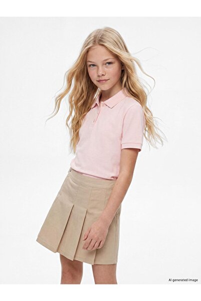 LC Waikiki Lcw Kids Pink Polo Collar Girls' Pique T-Shirt