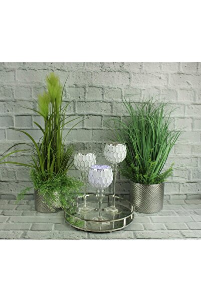 NO BRAND Suport decorativ pentru lumânări rojek decor cu perle argintiu clasi...