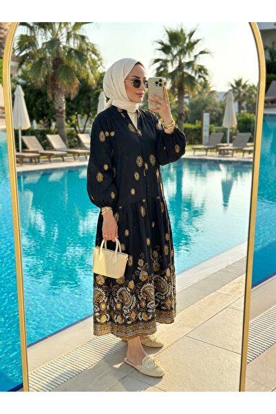 Kirazca Butik فستان نسائي من الفيسكون بنمط عرقي وتصميم إسلامي