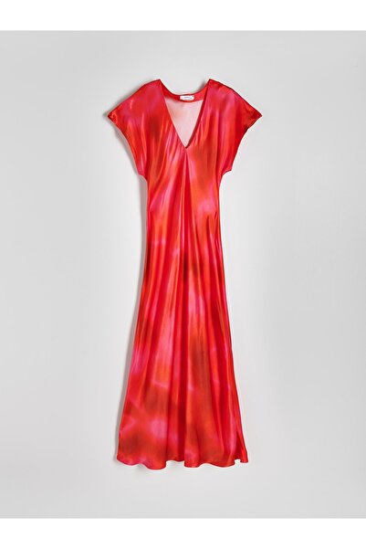 NO BRAND Rochie de cocktail maxi simplă din satin, cu decolteu tip inimă și m...