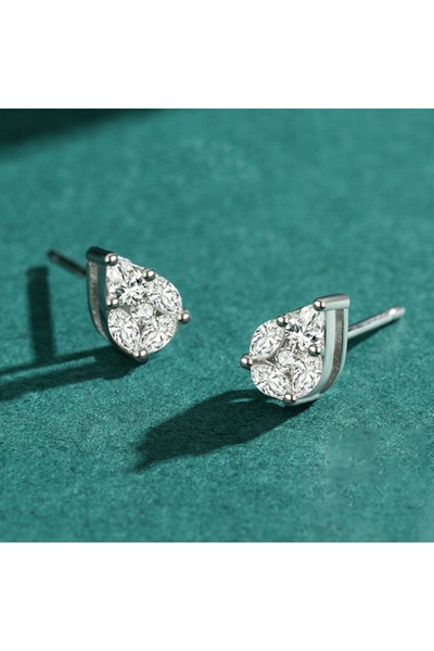 NO BRAND Cercei din argint 925 sterling cu zirconiu, tip știft, pentru femei
