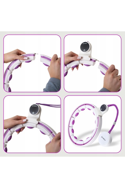 HMS Hula Hoop Magnetic cu Contor și Greutăți pentru Exerciții, Cerc de 106cm