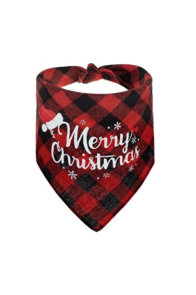 OEM Bandana de Crăciun Roșie cu Carouri pentru Animale de Companie 67 × 31.5 cm