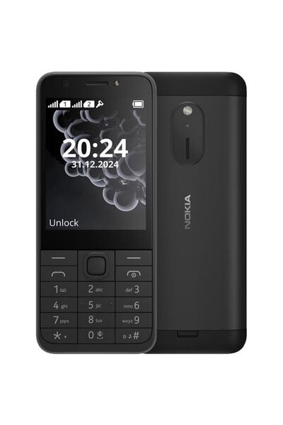 Nokia 230 2024 Phone, 8MB RAM, 2G, Dual SIM, Black