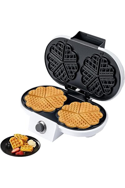 SOKANY 1000W Mini Double Heart Waffle Maker – Non-Stick for Waffles, Paninis ...